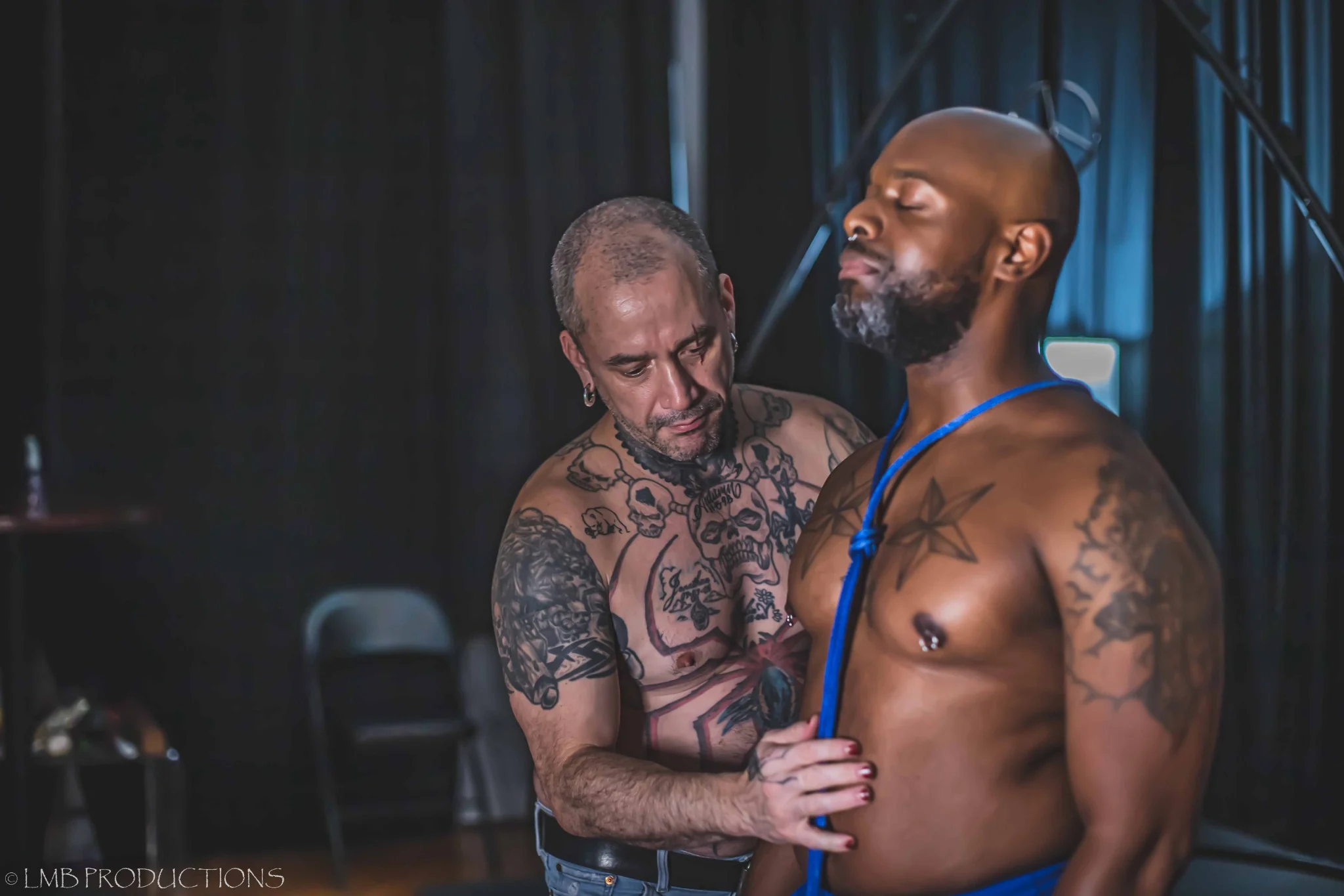 Two people practicing connection and awareness together